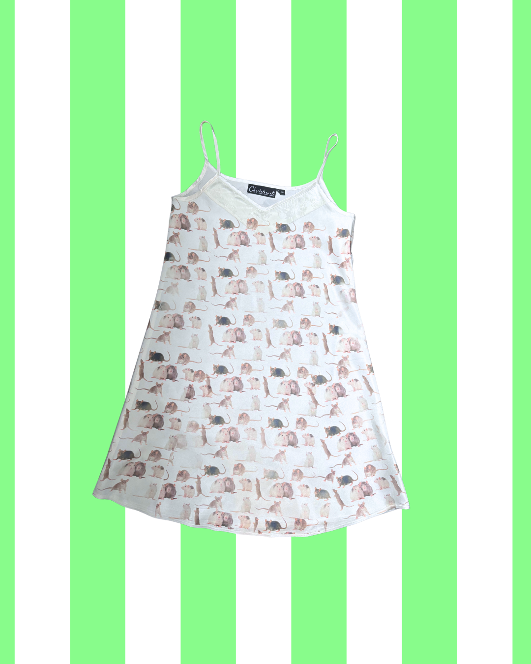 Rat Allover Print Slip Dress