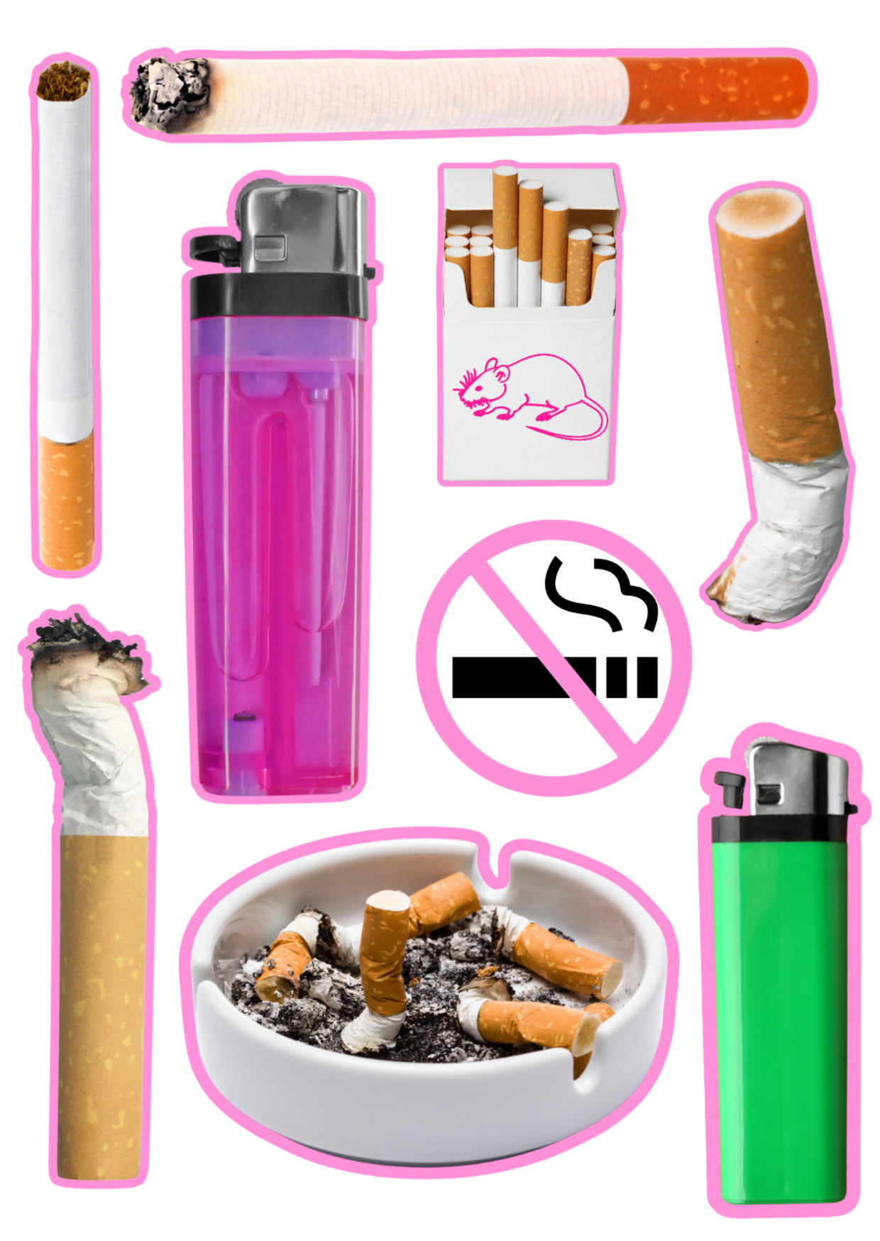 Smokers Glitter Sticker Sheet