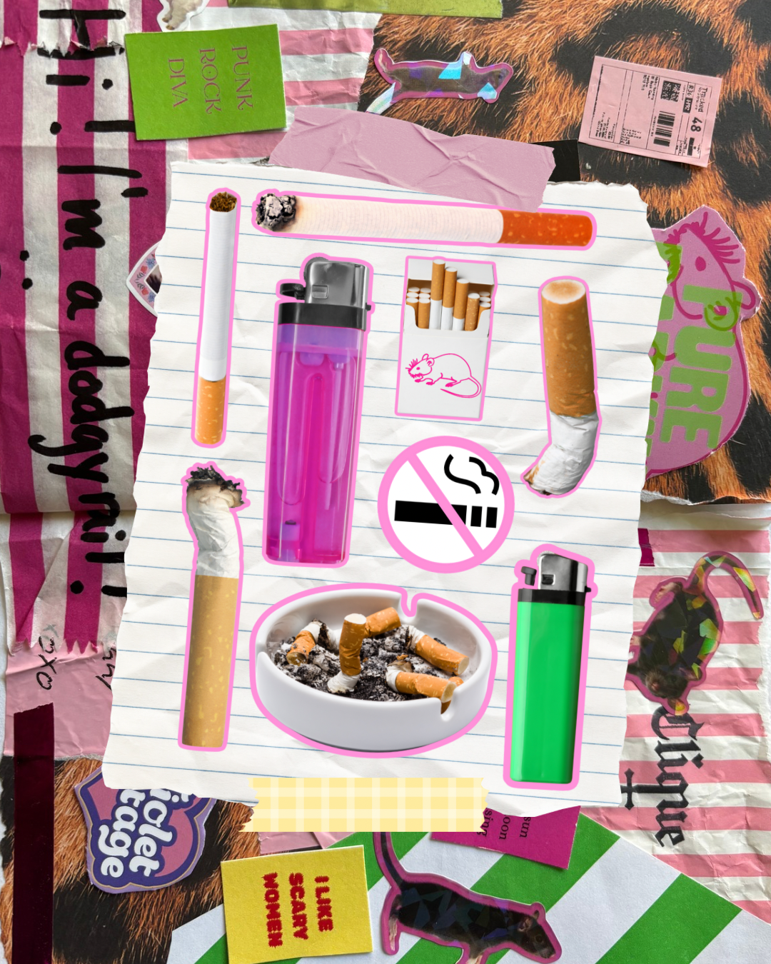 Smokers Glitter Sticker Sheet