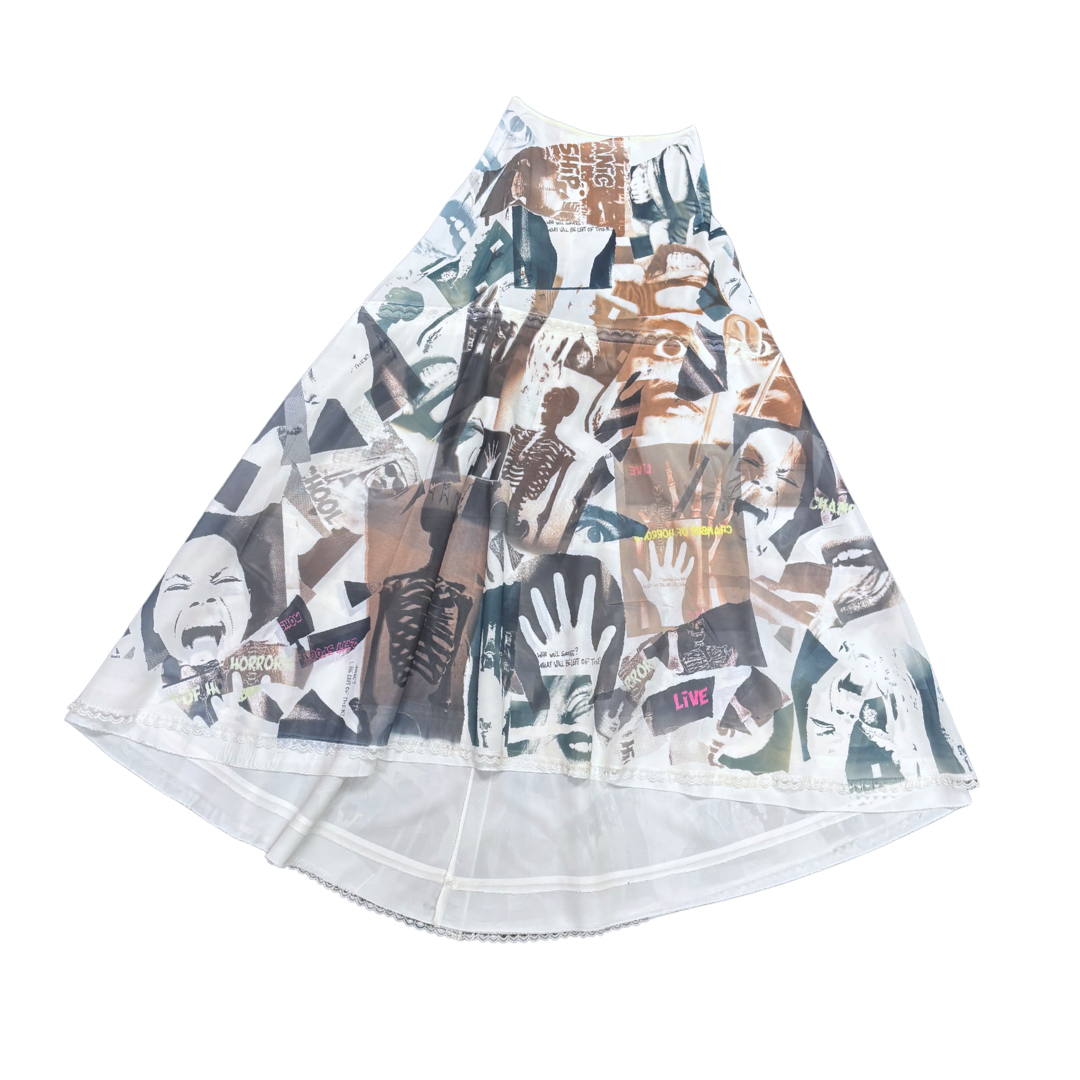 Horror Collage High Low Maxi Skirt