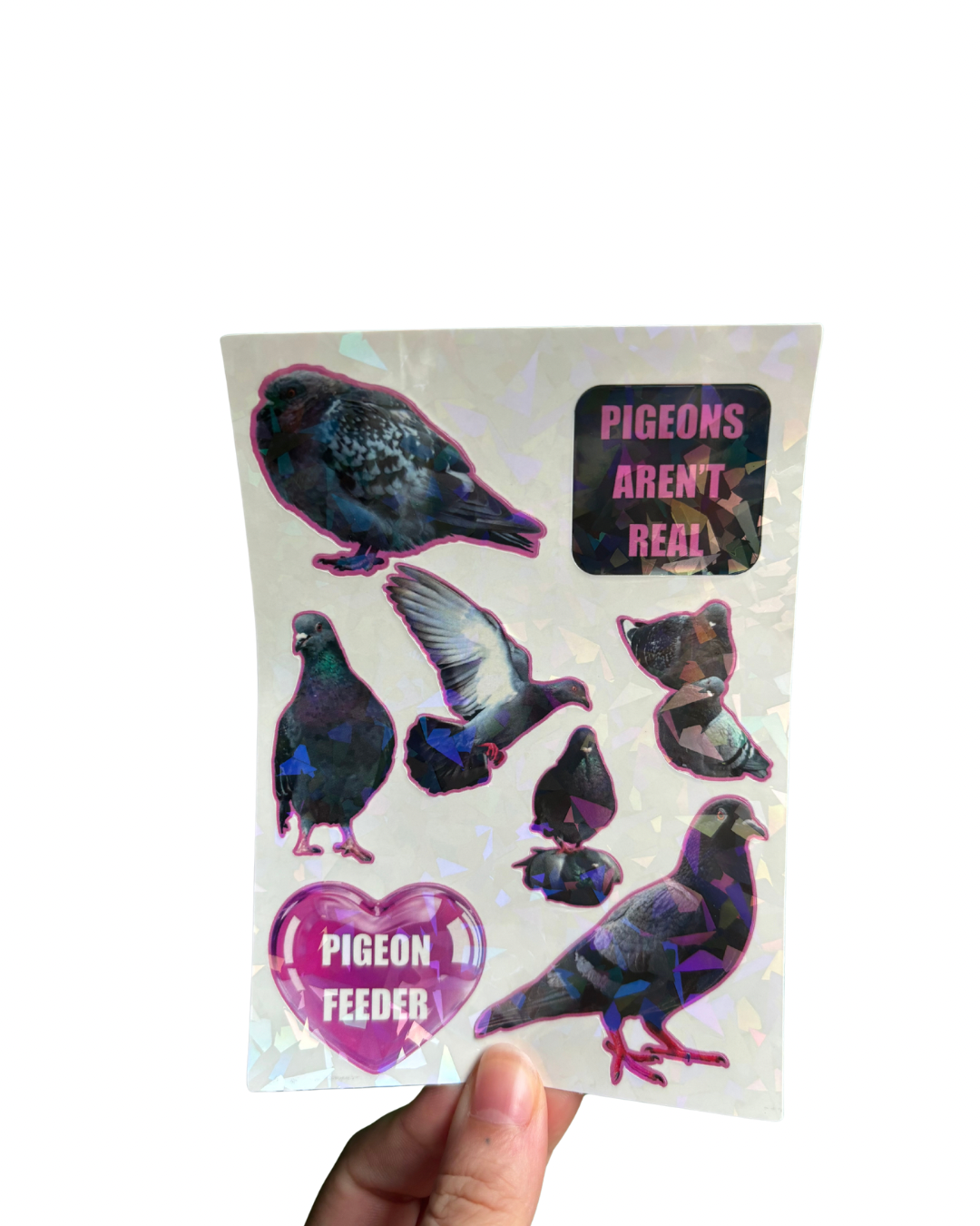 Pigeon Glitter Sticker Sheet